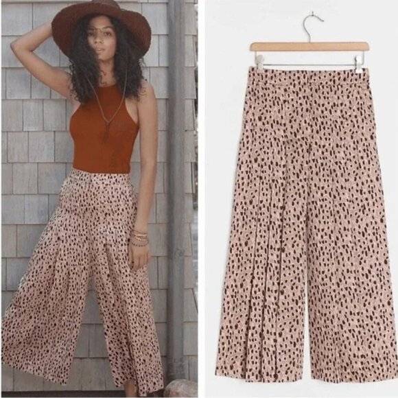 Anthropologie Isobel Wide Leg Pleated Leopard Print Pants XS - Picture 1 of 7